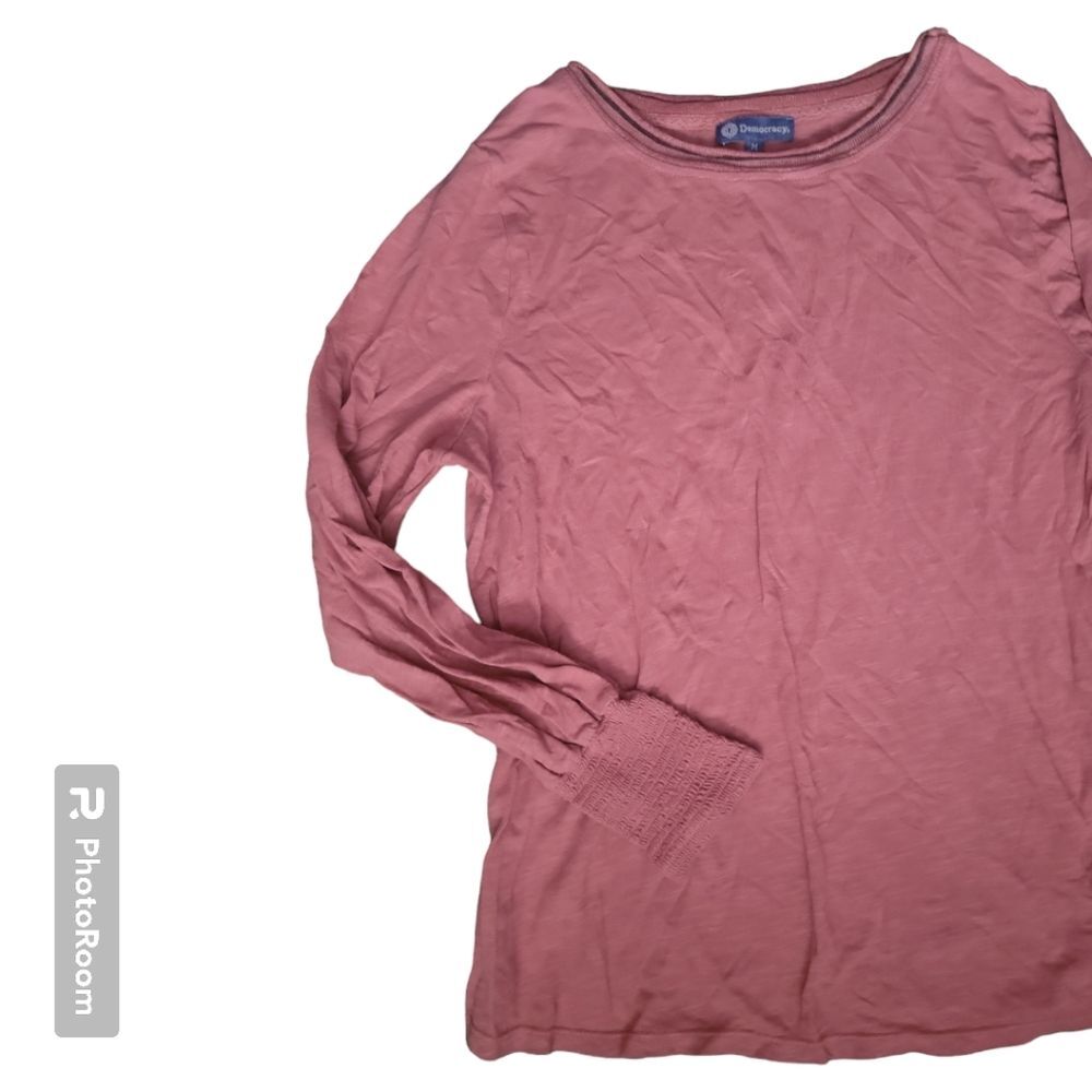 DEMOCRACY Orange Long Sleeve Shirt - M